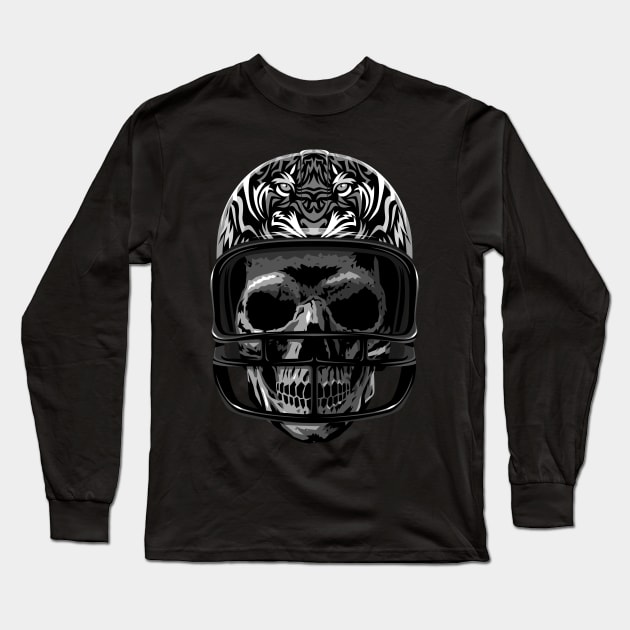 Skull american football Long Sleeve T-Shirt by albertocubatas